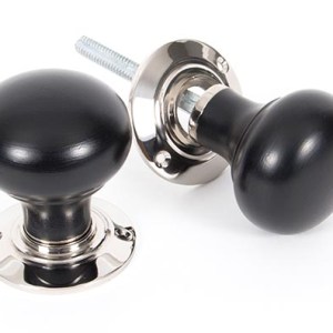 FROM THE ANVILĀ® Ebony and PN Bun Mortice/Rim Knob Set