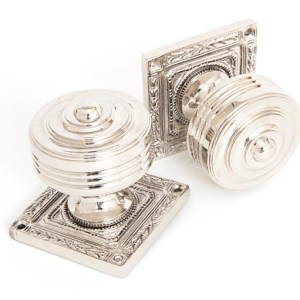 FROM THE ANVILĀ® Polished Nickel Tewkesbury Square Mortice Knob Set
