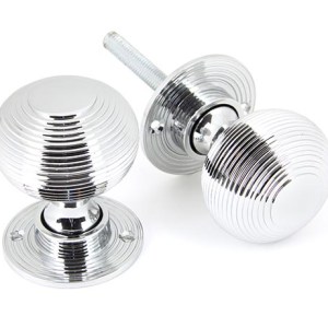 FROM THE ANVILĀ® Polished Chrome Heavy Beehive Mortice/Rim Knob Set