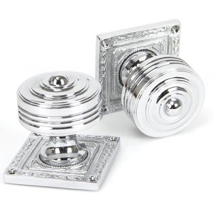 FROM THE ANVILĀ® Polished Chrome Tewkesbury Square Mortice Knob Set