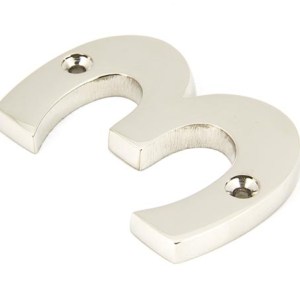 FROM THE ANVIL® Polished Nickel Numeral 3