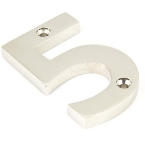 FROM THE ANVIL® Polished Nickel Numeral 5