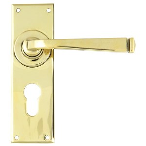 FROM THE ANVILĀ® Aged Brass Avon Lever Euro Lock Set