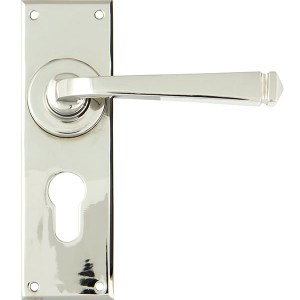 FROM THE ANVILĀ® Polished Nickel Avon Lever Euro Lock Set