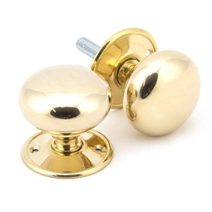 FROM THE ANVILĀ® Polished Brass 57mm Mushroom Mortice/Rim Knob Set