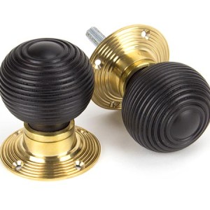 FROM THE ANVILĀ® Ebony and PB Cottage Mortice/Rim Knob Set - Small