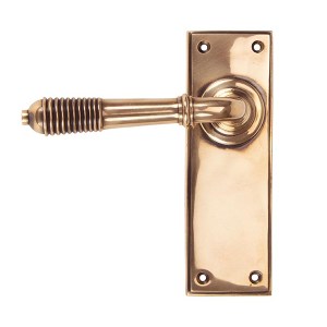 FROM THE ANVILĀ® Polished Bronze Reeded Lever Latch Set