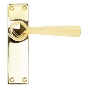FROM THE ANVIL® Polished Brass Straight Lever Latch Set