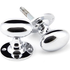 FROM THE ANVILĀ® Polished Chrome Oval Mortice/Rim Knob Set
