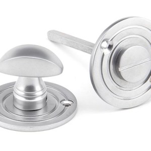 FROM THE ANVILĀ® Satin Chrome Round Bathroom Thumbturn