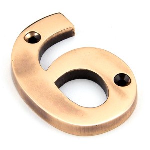 FROM THE ANVIL® Polished Bronze Numeral 6