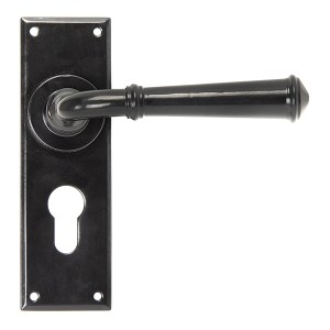 FROM THE ANVILĀ® Black Regency Lever Euro Lock Set