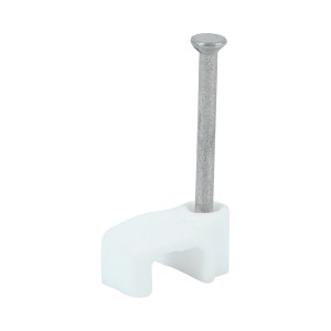 TIMCO Flat Cable Clips White - To fit 1.0mm