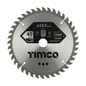 TIMCO Handheld Cordless Circular Saw Blade - 165 x 20 x 40T