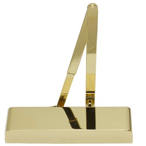 BOSS DOOR CONTROLS Overhead Door Closer Size 2-5 with backcheck and delayed action - Polished Brass