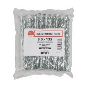 TIMCO Helical Flat Roof Fixing Silver - 8.0 x 135