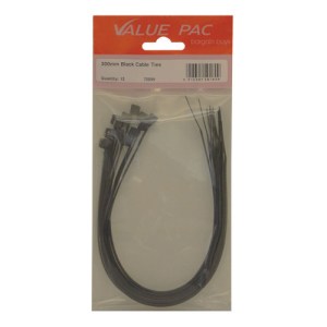 Value Pack® Black Cable Ties, 300mm