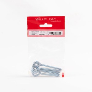 Value Pack® 75mm x 12mm Screw In Steel Vine Eyes