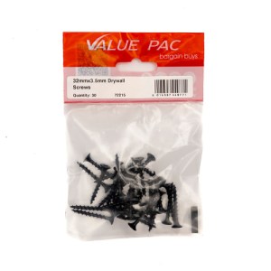 Value PackĀ® 32mm x 3.2mm Drywall Screws 30Pk