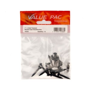 Value PackĀ® 1" x 8 Pozi Black Round Head Woodscrews 15pk