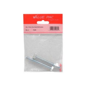 Value Pack® M8 x 70mm Hex Head Set Screws 2Pk