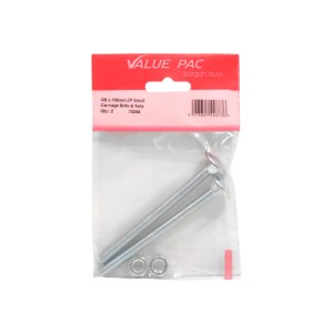 Value Pack® M8 x 100mm ZP Small Carriage Bolts & Nuts