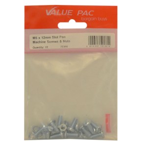 Value Pack® M5 x 12mm ZP Machine Screws & Nuts