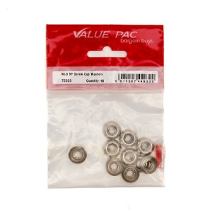 Value Pack® No 8 NP Screw Cup Washers 16pk
