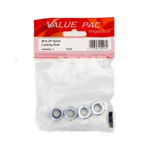 Value Pack® M10 ZP Nylon Locking Nuts 4pk