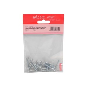 Value PackĀ® 1 1/4" x 12 Pozi CSK ZP Twin Screws