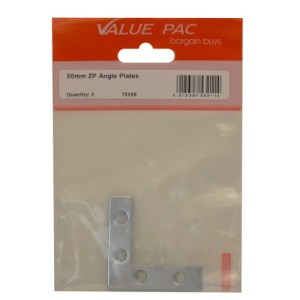 Value PackĀ® 50mm ZP Angle Plates 2pk