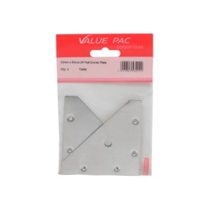 Value PackĀ® 83mm x 83mm ZP Flat Corner Plate 2pk