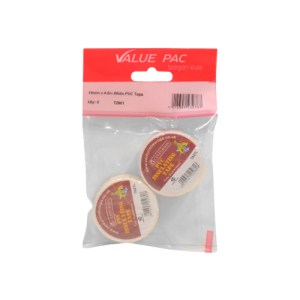 Value Pack® 19mm x 4.5m White PVC Tape
