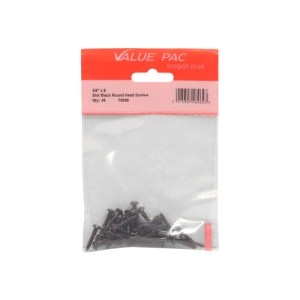 Value PackĀ® 3/4" x 6 Pozi Black Round Head Woodscrews (Pack of 22)