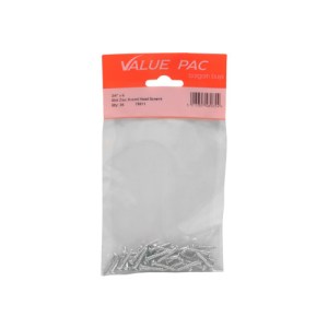 Value PackĀ® 3/4" x 6 Pozi ZP Round Head Woodscrews 25pk