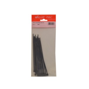 Value Pack® 150mm x 3.6mm Black Cable Ties 15pk