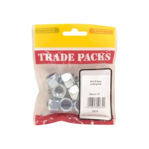 Tradepack® Nylon Locking Nuts, ZP, M12