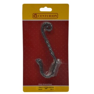 Centurion® Hat & Coat Hook, Black, 145mm