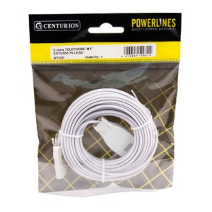 PowerlinesĀ® Telephone Extension Lead, 5m