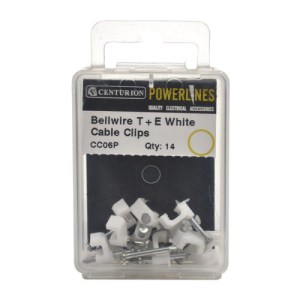 PowerlinesĀ® White Bellwire T+E Cable Clips