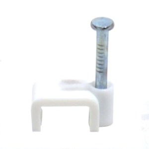 Powerlines® White T+E Cable Clips 2.5mm