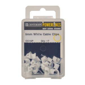 Powerlines® White Cable Clips 5mm