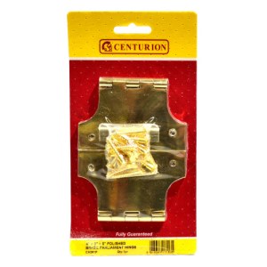 CenturionĀ® Solid Brass Parliament Hinges, Polished Brass, 102mm x 76mm x 127mm