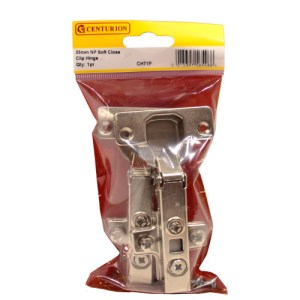 CenturionĀ® 35mm NP Soft Close Clip On Sprung Conc Hinge 95 Deg (1 pair)