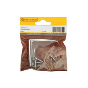 CenturionĀ® 100mm ZP Corner Brace (Pack of 2)
