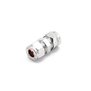 Plumbing Solutions® Chromed Compression Straight Coupling, 15mm