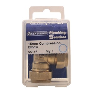 Plumbing Solutions® Brass Compression Elbow, 15mm