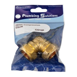 Plumbing Solutions® Brass Compression Elbow, 22mm