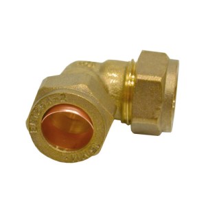 Plumbing Solutions® 10mm Brass Compression Elbow