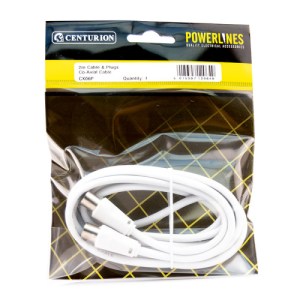 Powerlines® Coaxial Cable and Plugs, 2m CX06P
